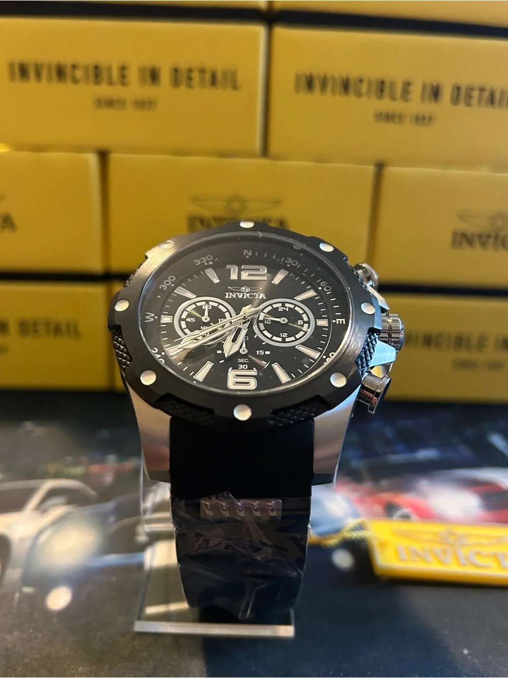 Invicta I-Force 50mm Men’s Black and Silver Chronograph Dive-Style Watch